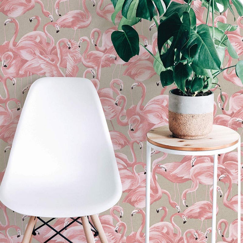 Tempaper Ballerina Pink Flamingo Removable Peel and Stick Wallpaper, 20.5 in X 16.5 ft, Made in the USA - Image 2